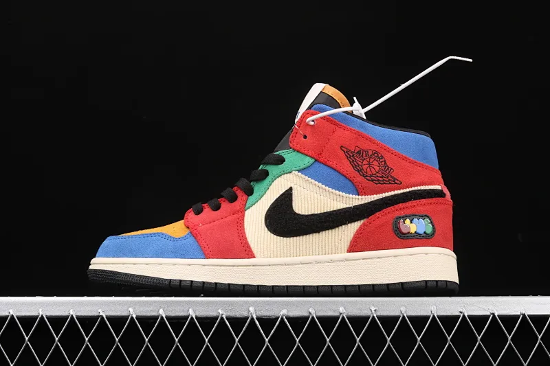 All categories Air Jordan Jordan series basketball shoes Air Jordan 1 Mid Blue The Great x Air Jordan 1 Mid AJ1 Joe 1 mid-top "colorful stitching" basketball shoes CU2805-100